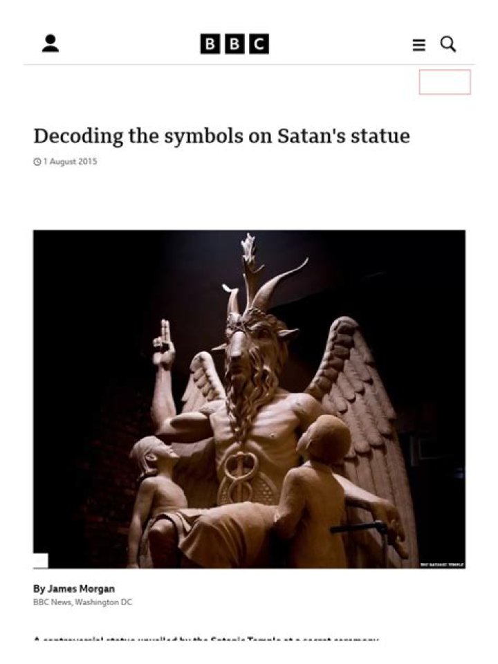 Decoding the symbols on Satan's statue BBC News