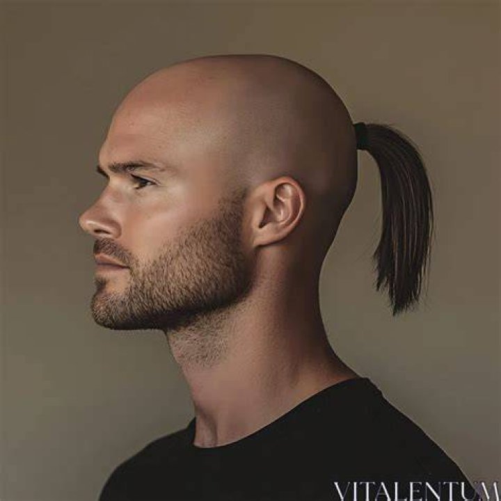 Embracing The Bald Guy With Ponytail Trend